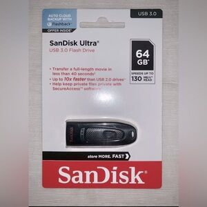 SanDisk 64GB Cruzer Ultra USB 3.0 100MB/s Flash Drive